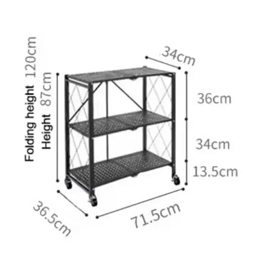 Foldable Kitchen Rack 3 Layer | Goshop Kenya
